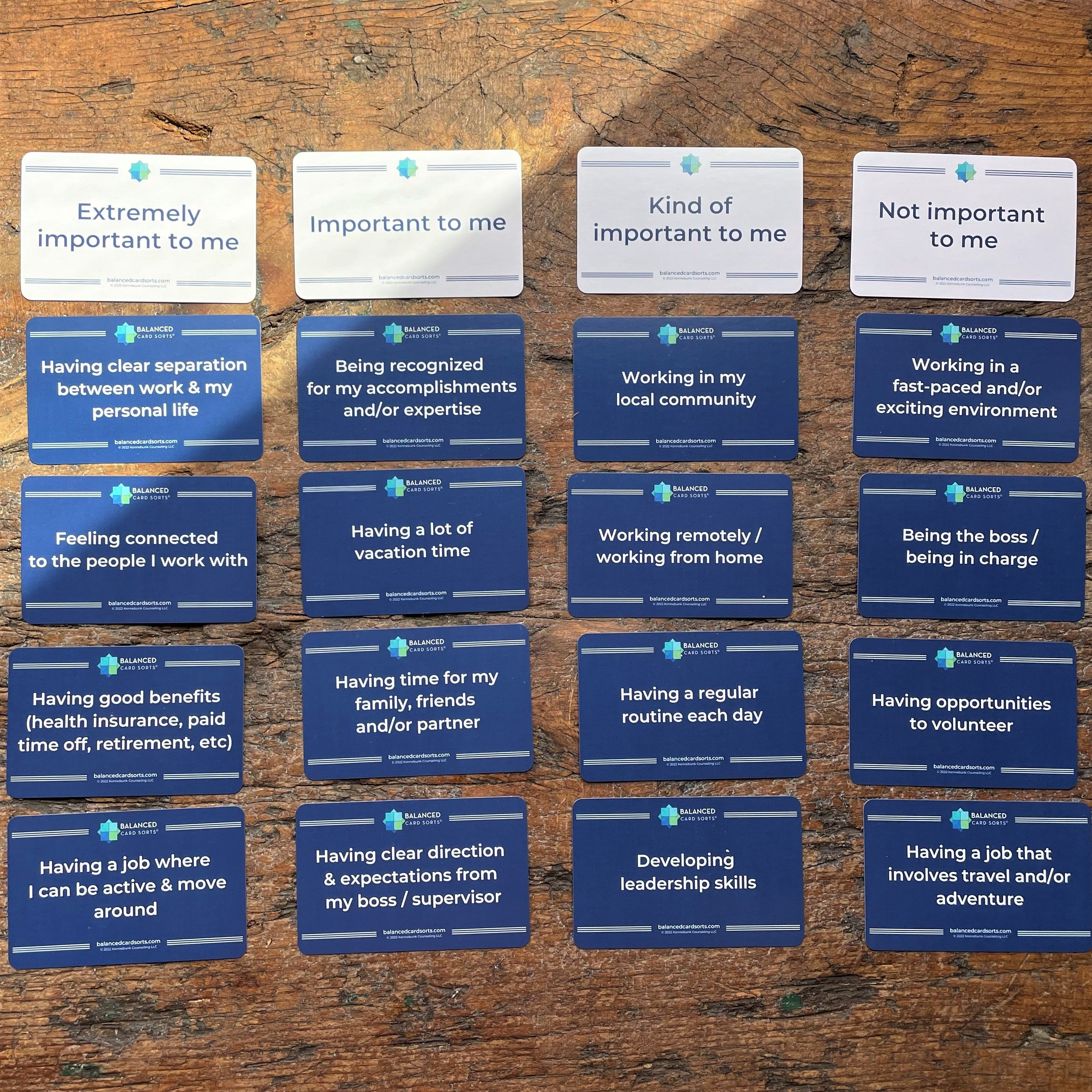 Student Career Values Card Sort (bulk school pricing) – Balanced Card Sorts